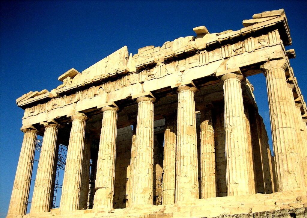 The Parthenon is a symbol of ancient Greek civilization, a stunning Doric temple dedicated to the goddess Athena