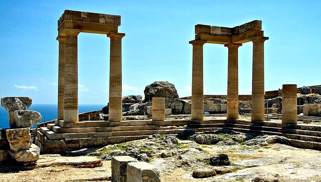 Ancient Ialysos features the ruins of an ancient city on a hill, with temples, a medieval church, and panoramic views