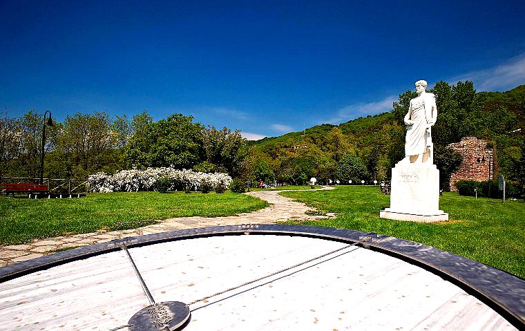 Aristotle Park is a unique theme park dedicated to the philosopher Aristotle, featuring interactive scientific exhibits