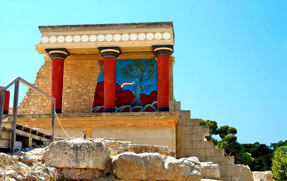 Knossos Palace is the largest Bronze Age archaeological site on Crete, and the center of Minoan civilization and mythology