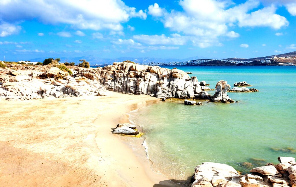 Kolymbithres Beach on Paros is a stunning location with unusual granite rock formations and crystal clear waters, perfect for swimming and relaxation