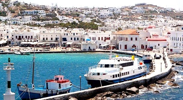 Mykonos Old Port is a scenic harbor with cafés, restaurants, and breathtaking views, once the main port of the island