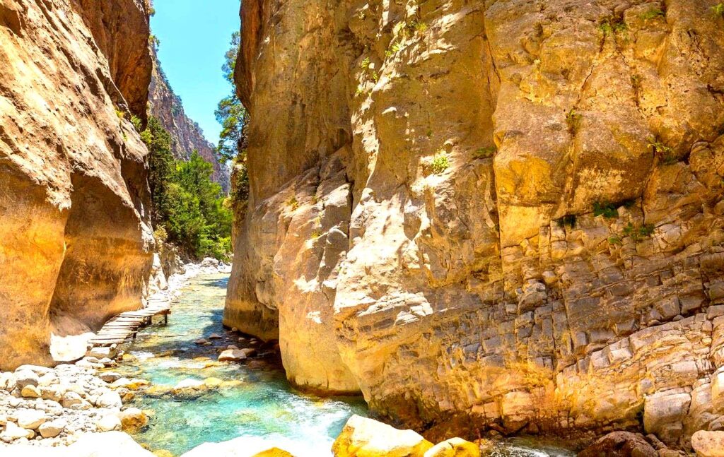 Samaria Gorge is one of Europe's longest gorges, offering a spectacular hike through dramatic landscapes and wild nature