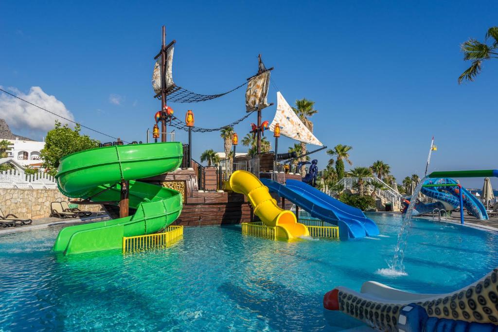 Star Beach Water Park is a popular destination with pools, slides, and entertainment, located right on the beach