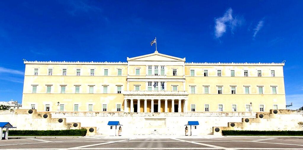 Syntagma Square is the central square of Athens, home to the Greek Parliament and the famous changing of the guard ceremony