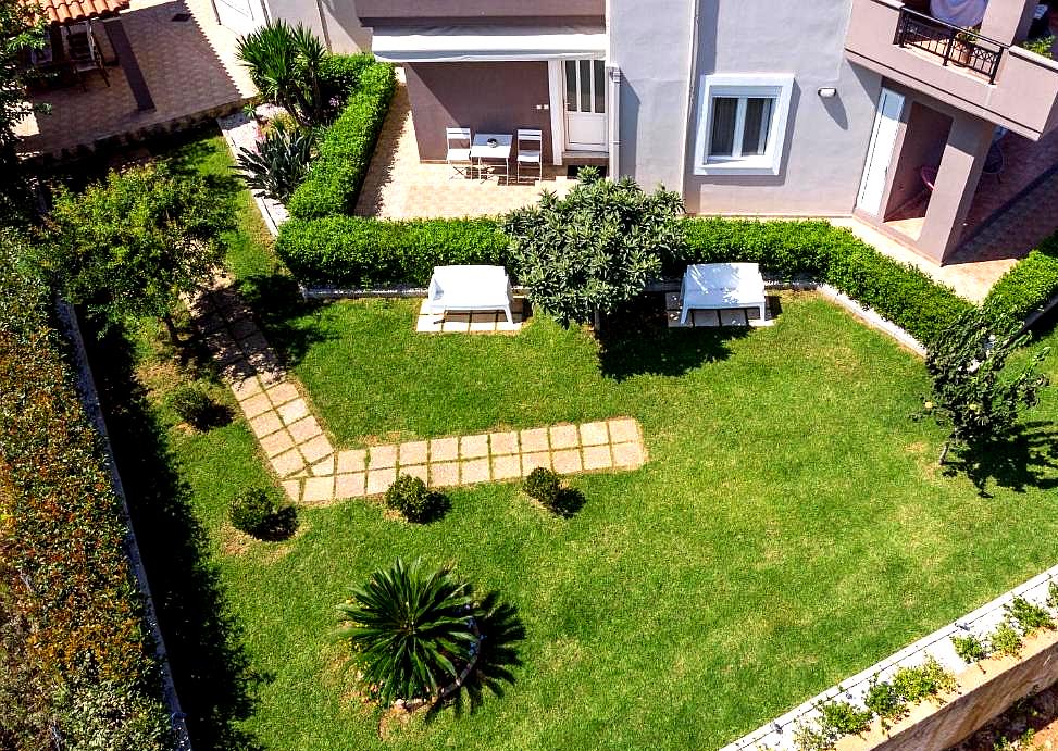 aerial view of garden area