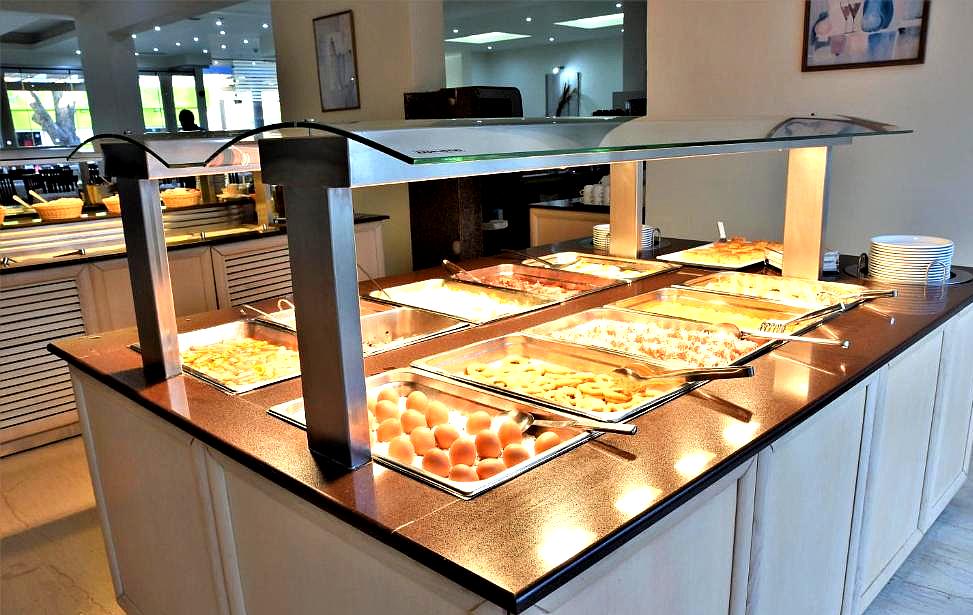 breakfast buffet with variety of dishes