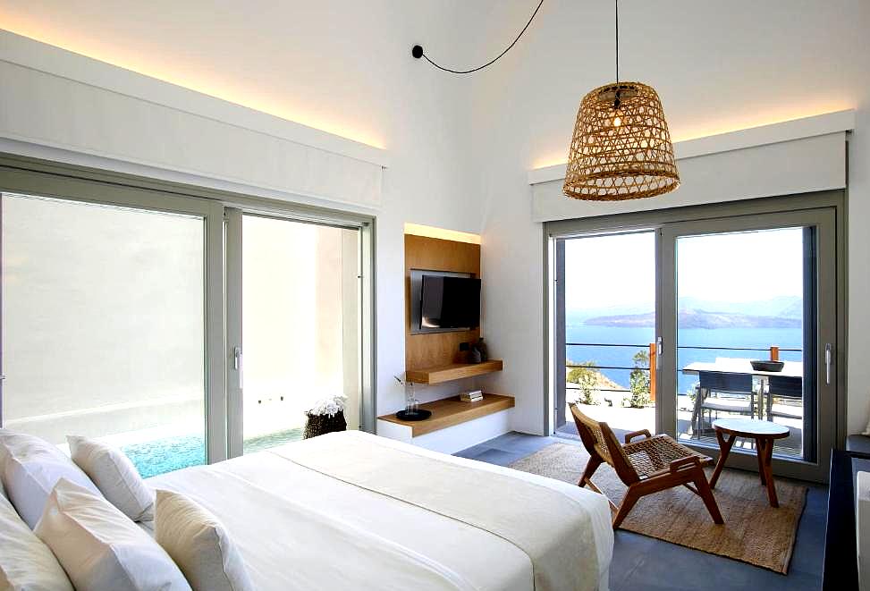 cozy bedroom with sea view