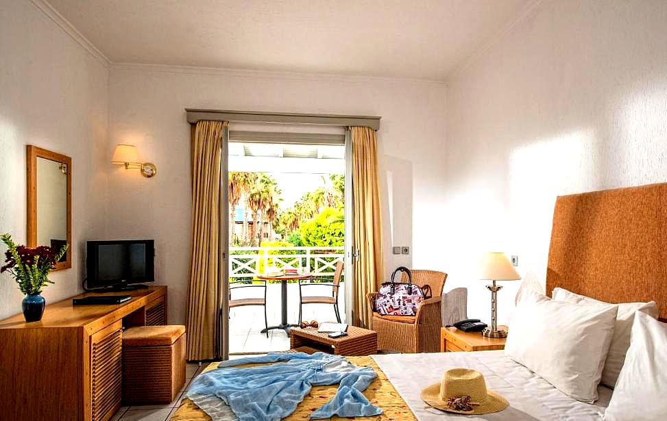 cozy room with balcony and sea view