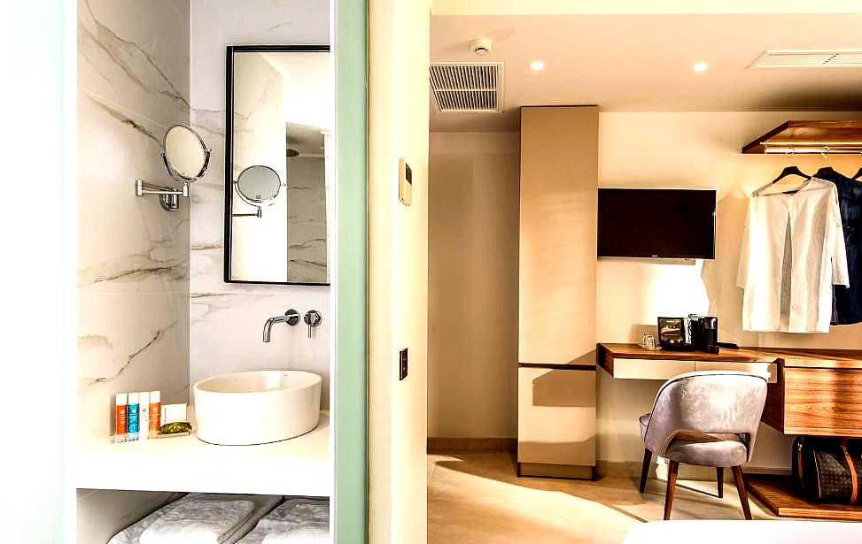 elegant bathroom in suite