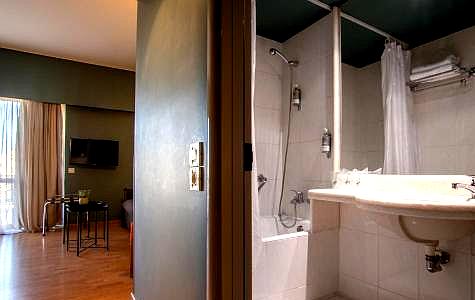 elegant bathroom with modern fixtures and natural light