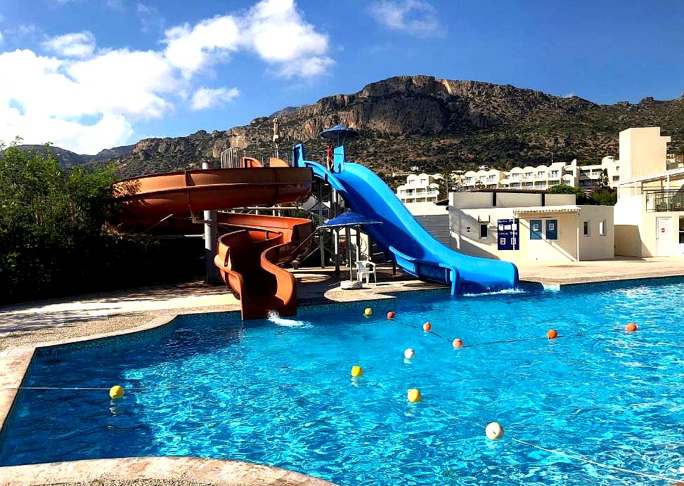 family pool with water slides