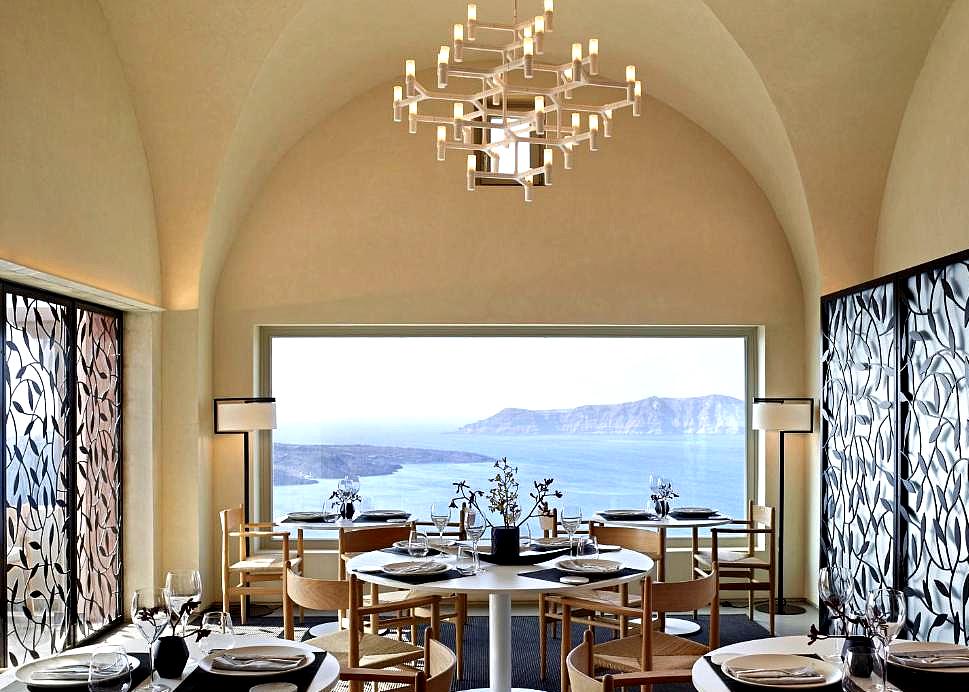 fine dining room with panoramic sea view