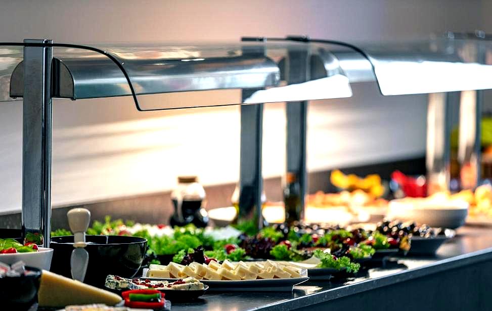 fresh breakfast buffet with variety of salads