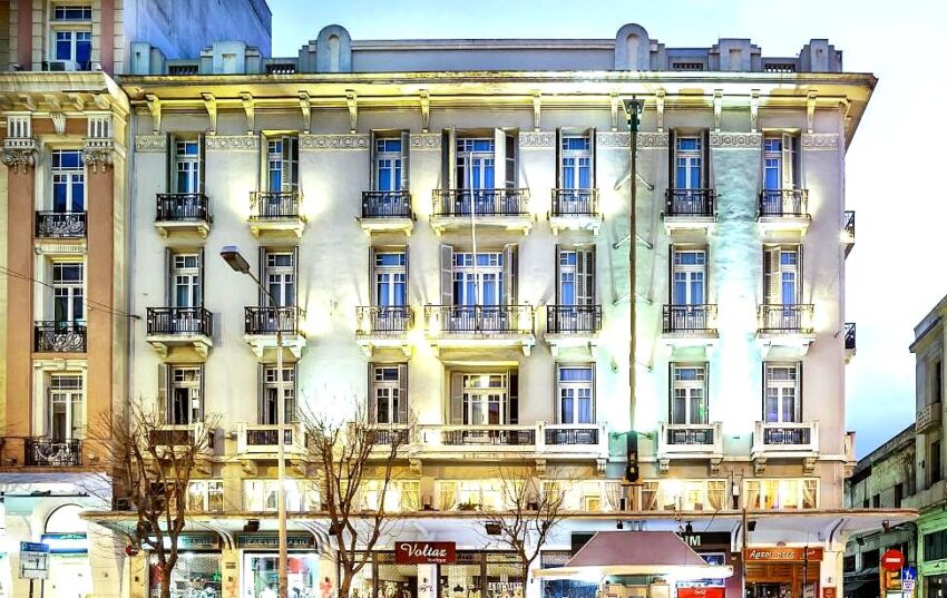 historic building facade with balconies