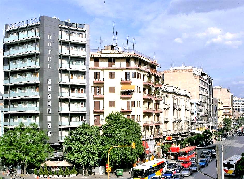 hotel exterior with city street view