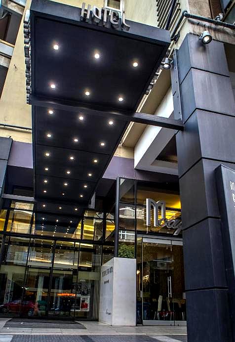 hotel main entrance with modern canopy