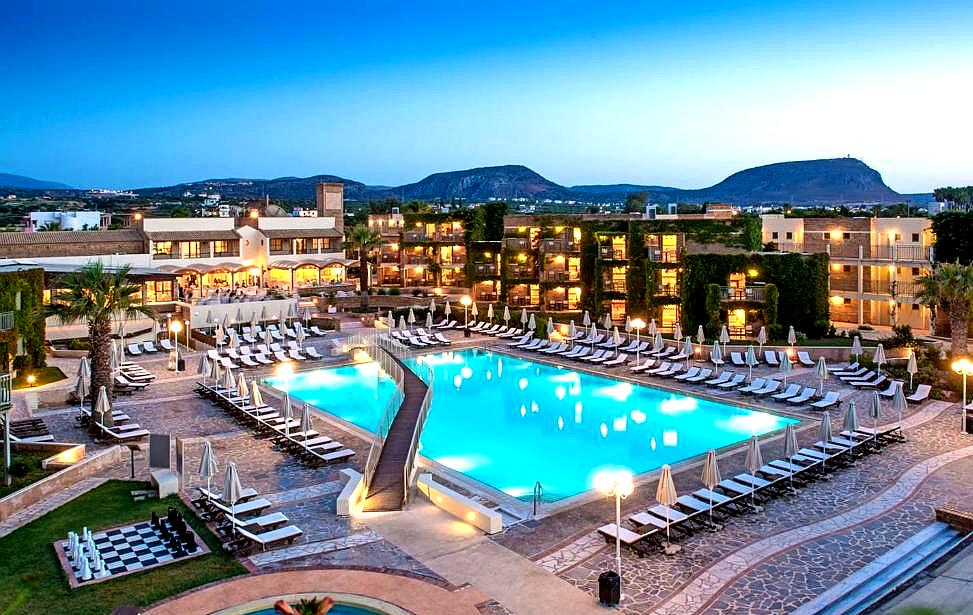 large outdoor pool at night