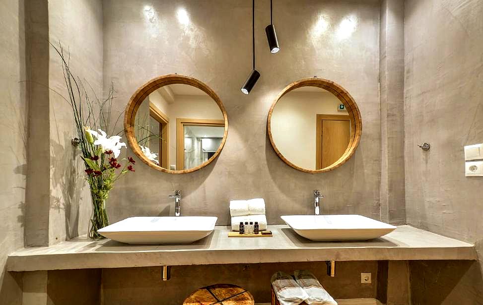 modern bathroom with twin sinks