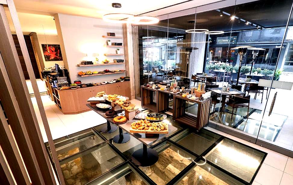 modern breakfast buffet area