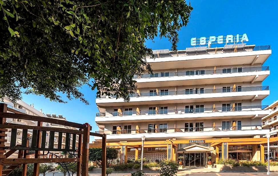 modern hotel facade with spacious entrance