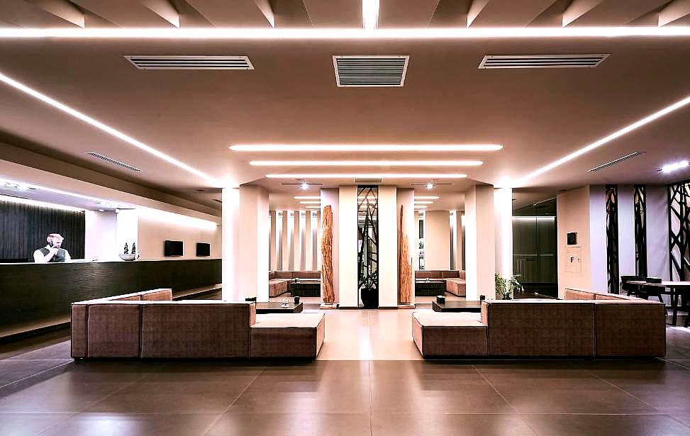 modern hotel lobby with minimalist design