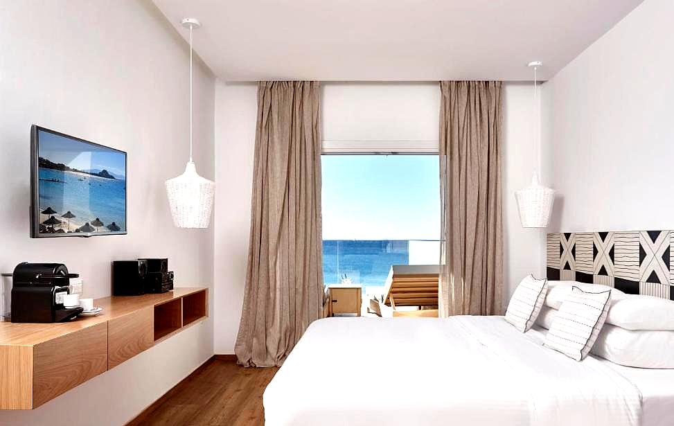 modern room with sea view and balcony