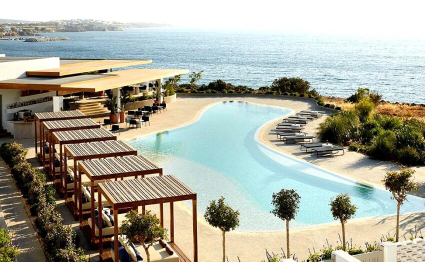 outdoor pool area overlooking sea