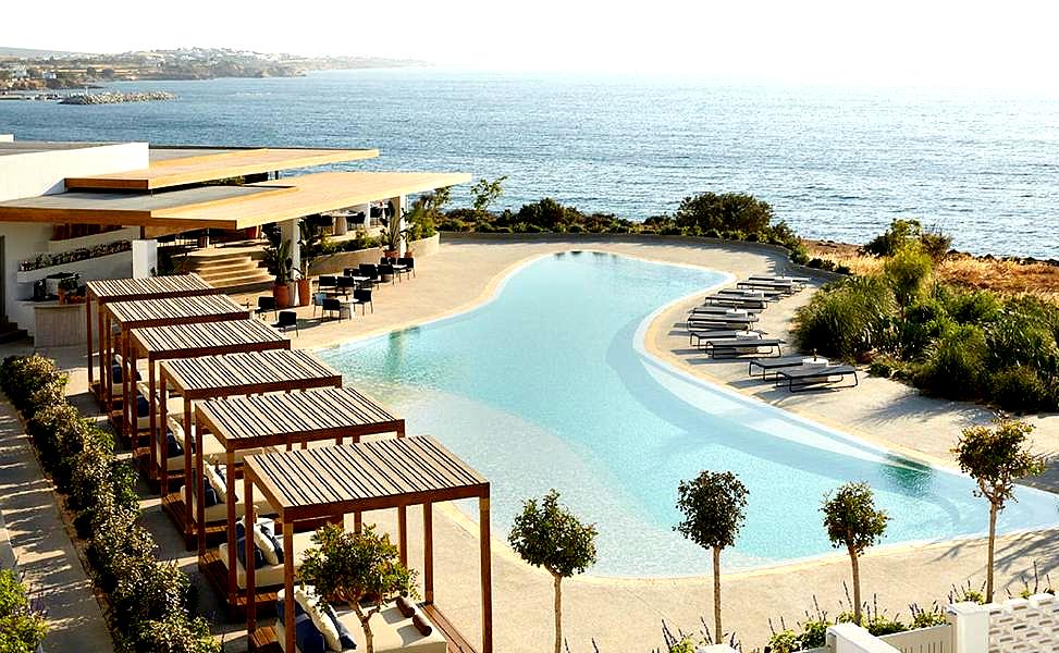 outdoor pool area overlooking sea