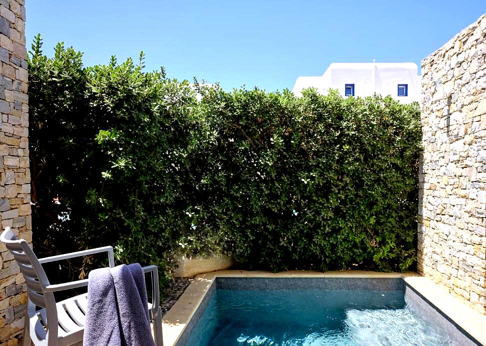 private plunge pool with garden view