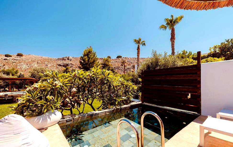 private plunge pool with mountain view