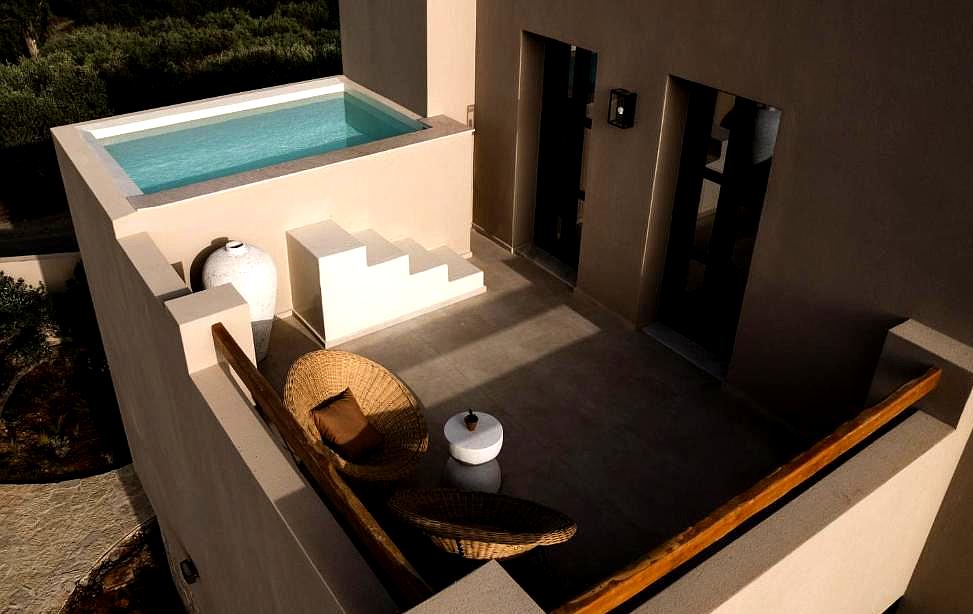 private plunge pool with sunlit terrace