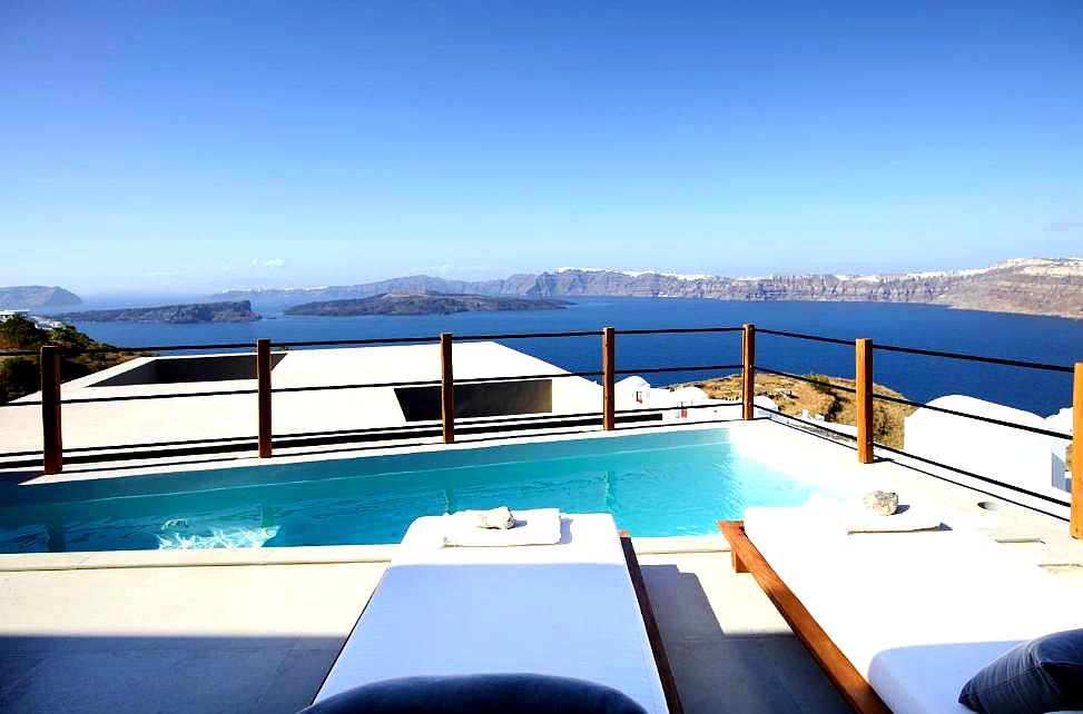 private pool terrace with sea view