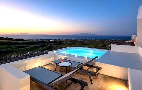 private pool with sunset view