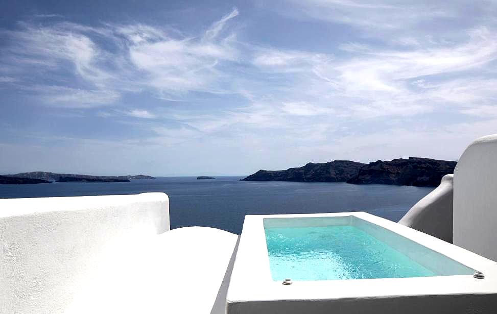 private terrace with plunge pool and sea view