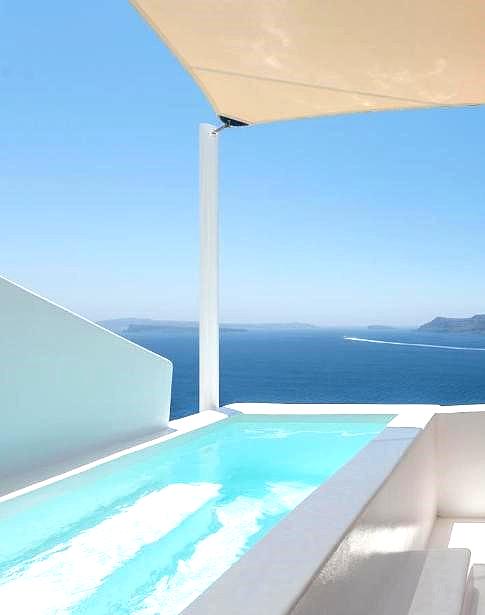 private terrace with plunge pool and sea view