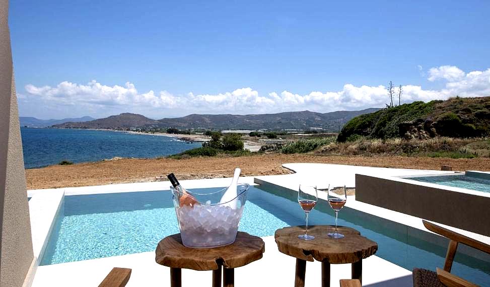 private terrace with plunge pool and sea view