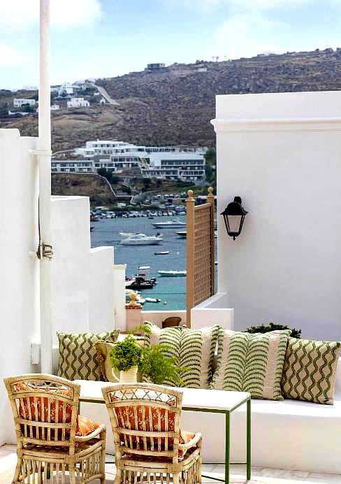 private terrace with seating and sea view