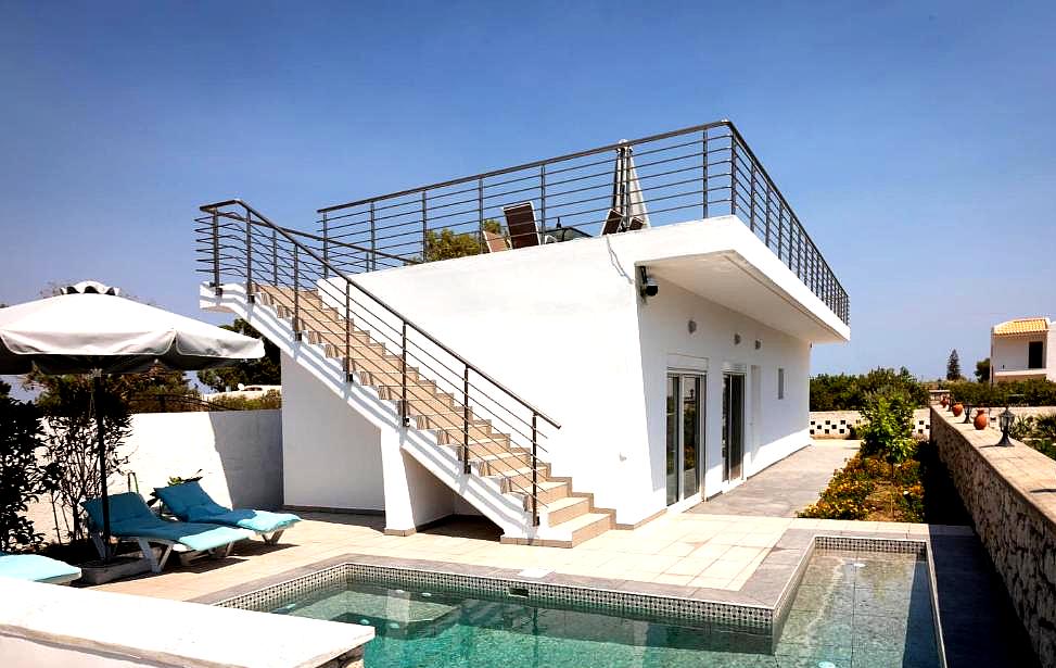 private villa with swimming pool and rooftop terrace