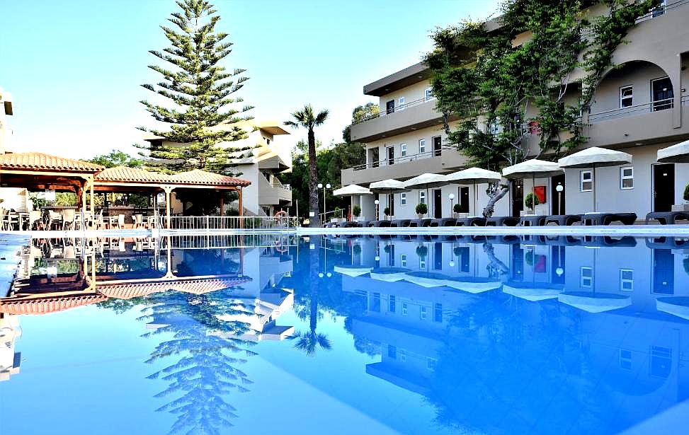 relaxing pool area with cabanas