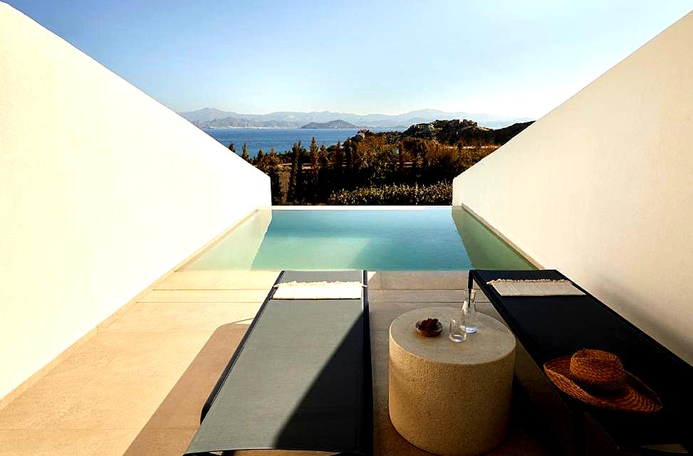 secluded private pool with sea view