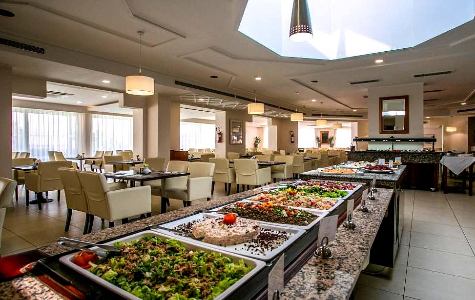 spacious buffet restaurant with natural light