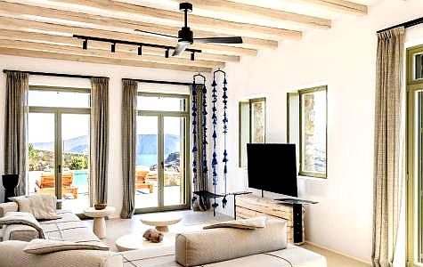 spacious living room with sea view