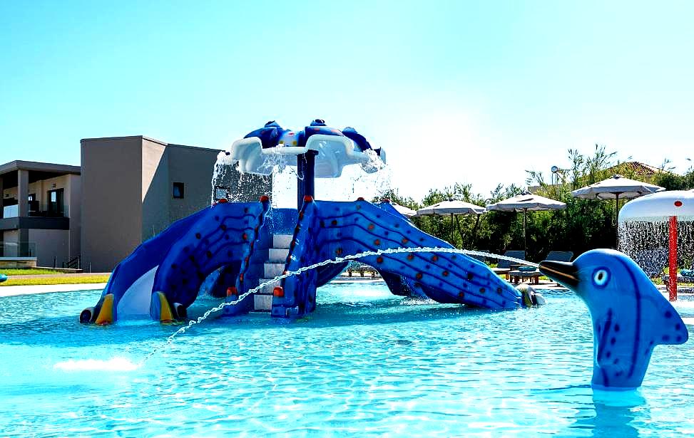 swimming pool with water slide