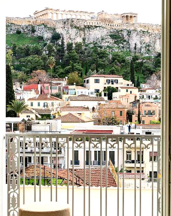 terrace with stunning view of historic cityscape