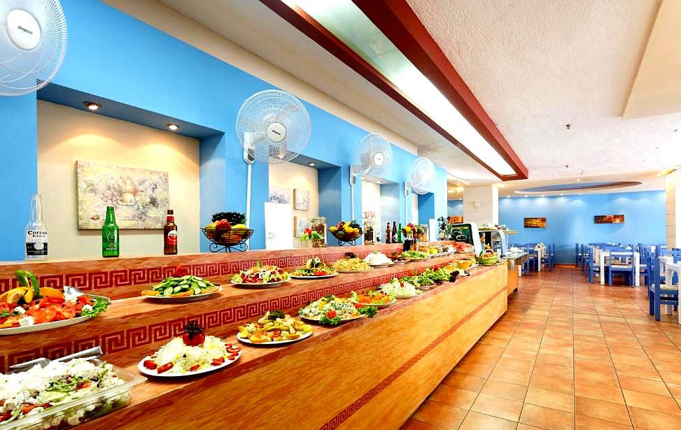 vibrant buffet restaurant with salad bar