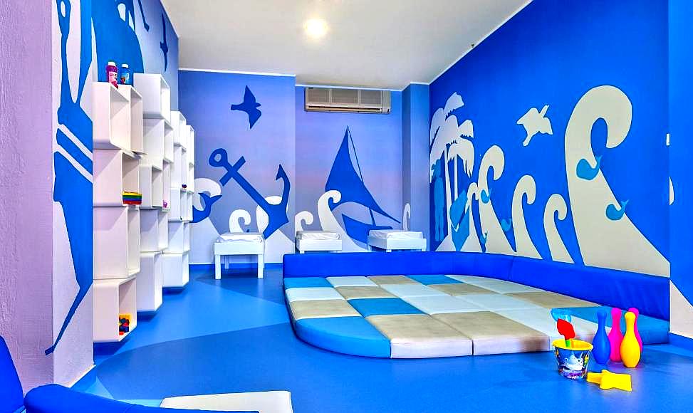 vibrant kids play area with nautical theme