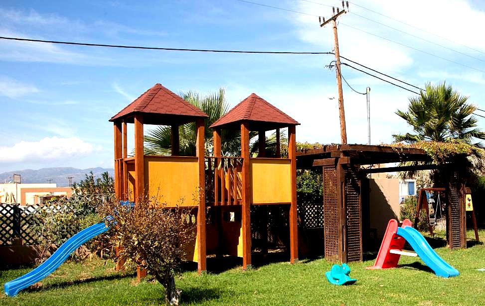 wooden playground area for kids